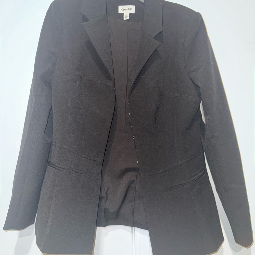 Open Edit Black Tailored Blazer